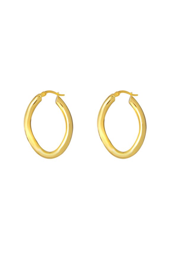 TOMEI Lusso Italia Oval Loop Earrings, Yellow Gold 916 Discount