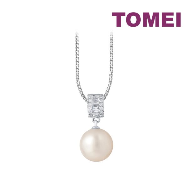 TOMEI Lustrous Pearl Pendant, White Gold 750 Online now