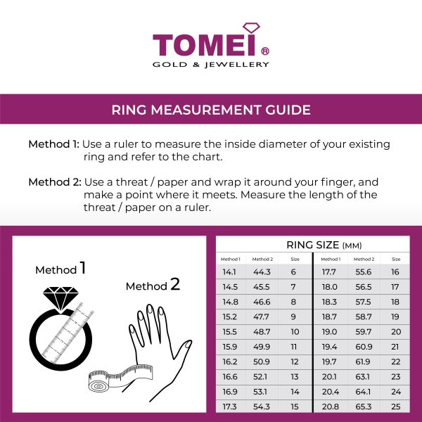 TOMEI Perfect Match Couple Rings, Yellow Gold 916 (XD-YG0800R 0801R-1C) For Cheap