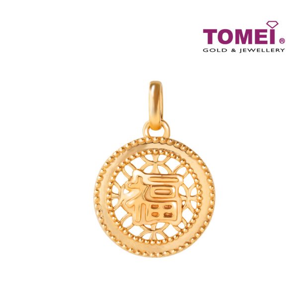 TOMEI Fu Pendant, Yellow Gold 916 Cheap