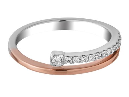 TOMEI Beyond Brilliance Diamond Ring, White+Rose Gold 585 (R4945WR) Online now