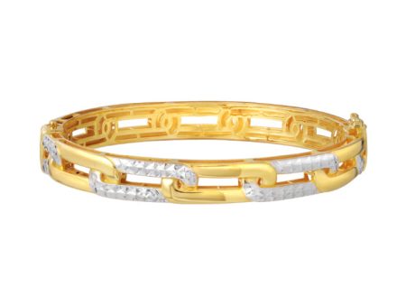 TOMEI Dual-Tone Loop-Link Bangle, Yellow Gold 916 Cheap