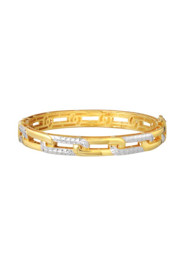 TOMEI Dual-Tone Loop-Link Bangle, Yellow Gold 916 Cheap