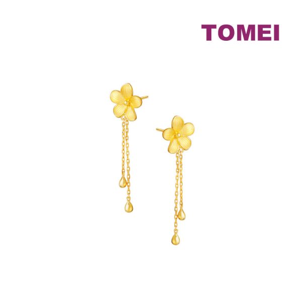 TOMEI X XIFU Flourishing Flowers Earrings, Yellow Gold 999 on Sale