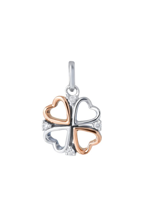 TOMEI United Of Love Diamond Pendant, White+Rose Gold 585 For Sale