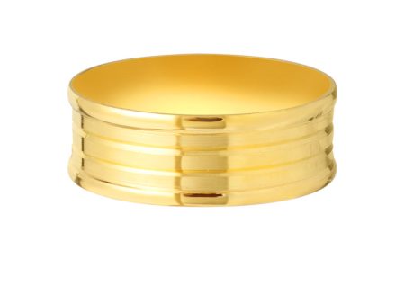 TOMEI Line Patterned Xi De Ring, Yellow Gold 916 Online Hot Sale