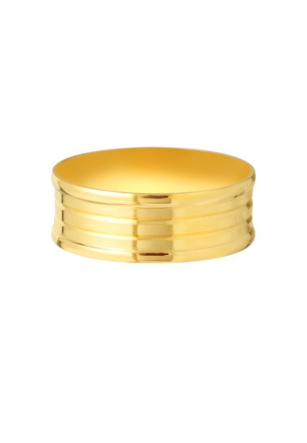 TOMEI Line Patterned Xi De Ring, Yellow Gold 916 Online Hot Sale