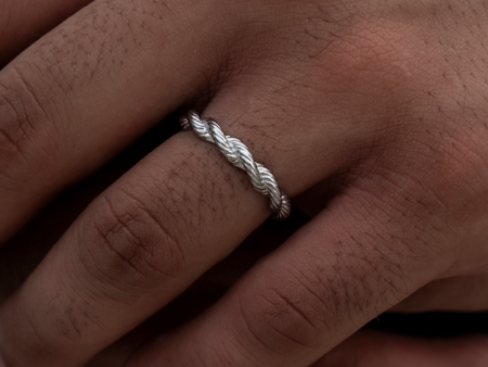 4MM Rope Ring in White Gold Sale