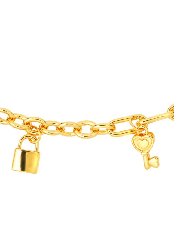 TOMEI Key & Lock Bracelet, Yellow Gold 999 (5D) For Sale