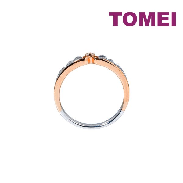 TOMEI Eternal Twine Collection Diamond Ring, White+Rose Gold 585 Hot on Sale