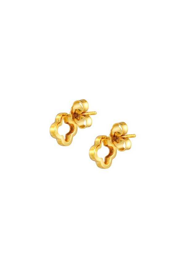 TOMEI [Online Exclusive] Lusso Italia Clover Earrings, Yellow Gold 916 Online now