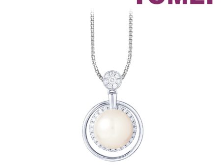 TOMEI Lustrous Pearl Pendant, White Gold 750 For Discount