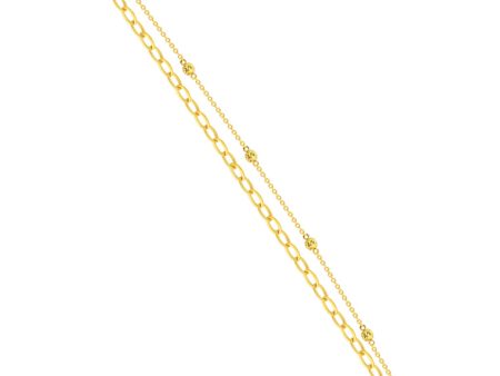 TOMEI Dual-Line Style Bracelet, Yellow Gold 916 Online Sale