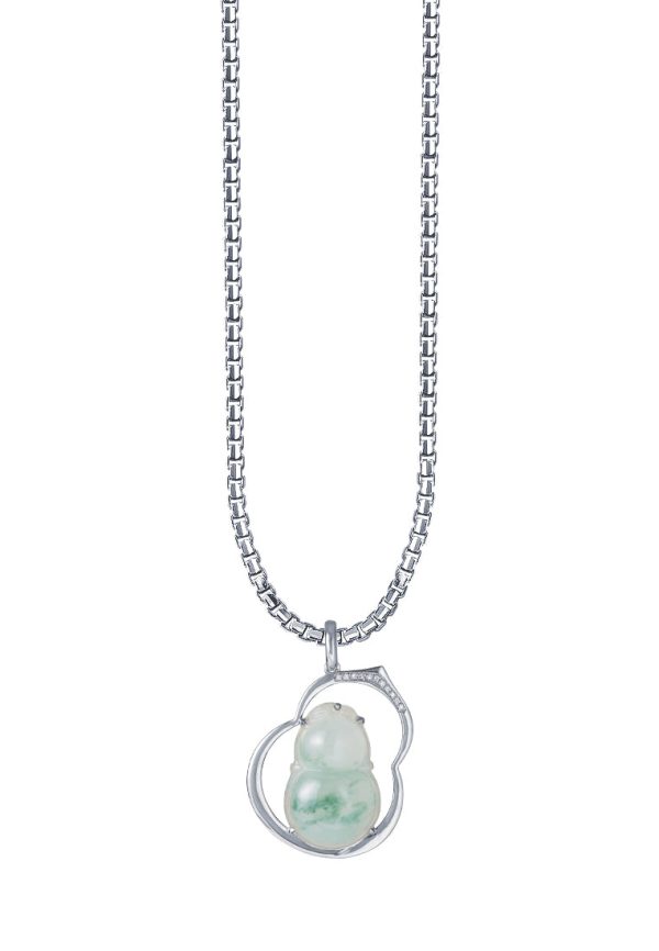 TOMEI Big Gourd Jade Pendant, White Gold 750 Fashion