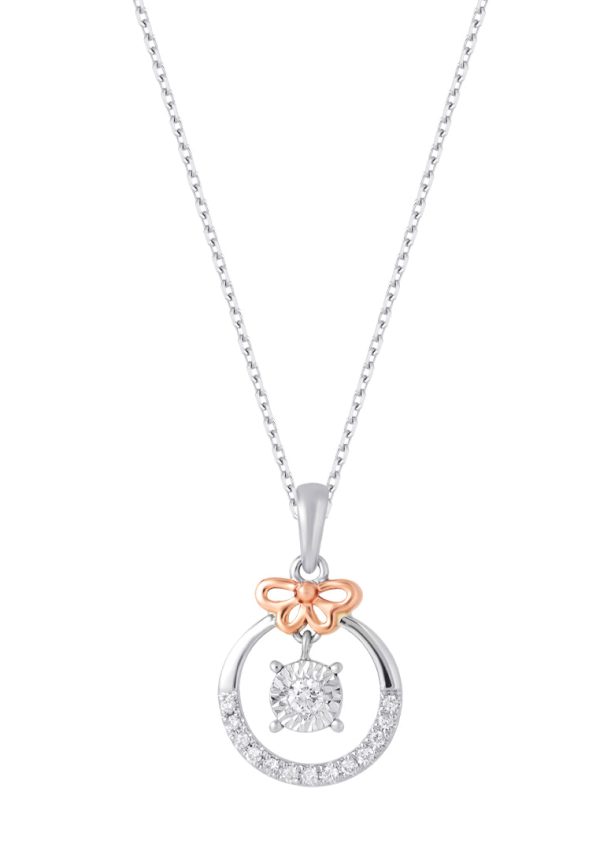 TOMEI Glowing Heart Pendant With Chain, White+Rose Gold 585 (P6179WR) Online Hot Sale