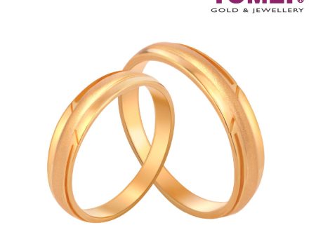 TOMEI Perfect Match Couple Rings, Yellow Gold 916 (XD-YG0350R 0351R-1C) For Discount