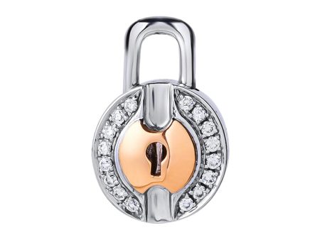 TOMEI Love Lock Collection Pendant, White+Rose Gold 750 Hot on Sale