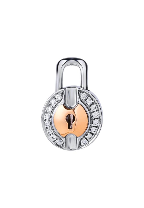 TOMEI Love Lock Collection Pendant, White+Rose Gold 750 Hot on Sale