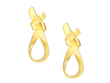 TOMEI Simply Knot Earrings, Yellow Gold 916 Online Hot Sale