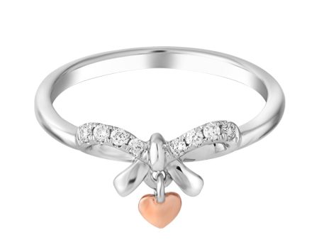 TOMEI Glowing Heart Diamond Ring, White+Rose Gold 585 (R4939WR) Fashion