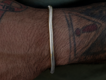 Snake Chain Bracelet in White Gold- 4mm Hot on Sale