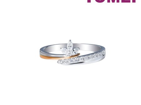 TOMEI Eternal Twine Collection Diamond Ring, White+Rose Gold 585 on Sale