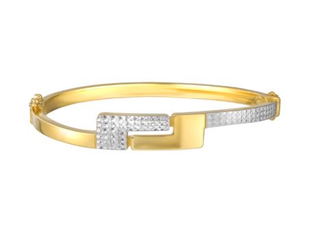 TOMEI Dual-Tone Puzzle Bangle, Yellow Gold 916 Online Hot Sale