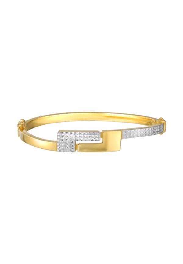 TOMEI Dual-Tone Puzzle Bangle, Yellow Gold 916 Online Hot Sale