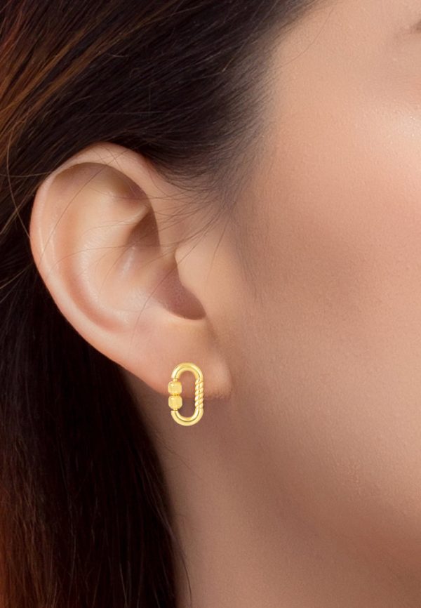 TOMEI Lusso Italia Long Loop Earrings With Beads, Yellow Gold 916 Online now