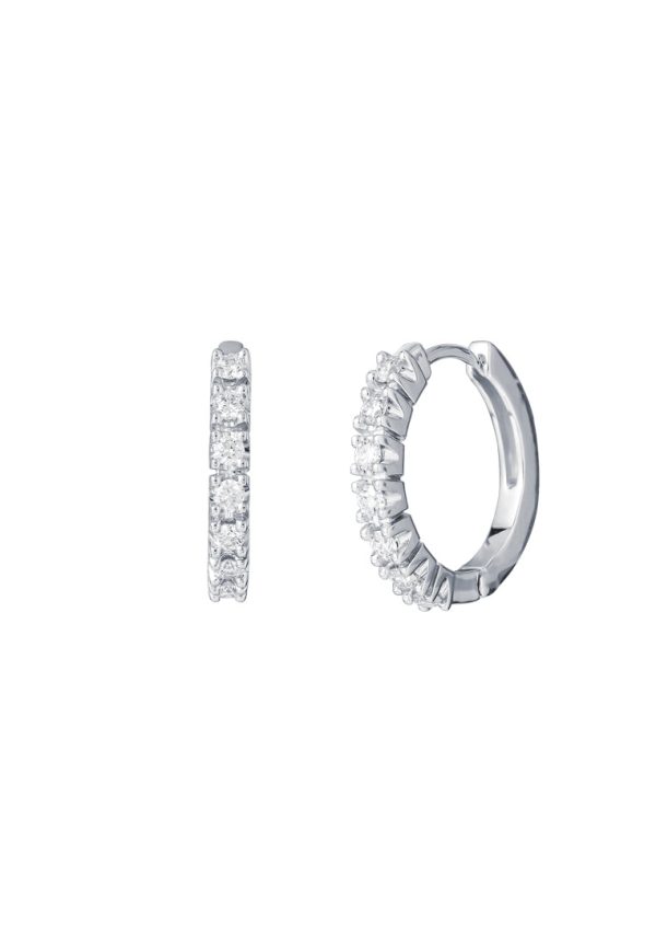 TOMEI Eternity Diamond Earrings, White Gold 750 Online now