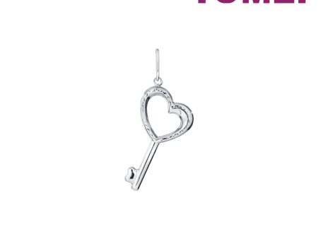 TOMEI Key Love Pendant, White Gold 750 Sale