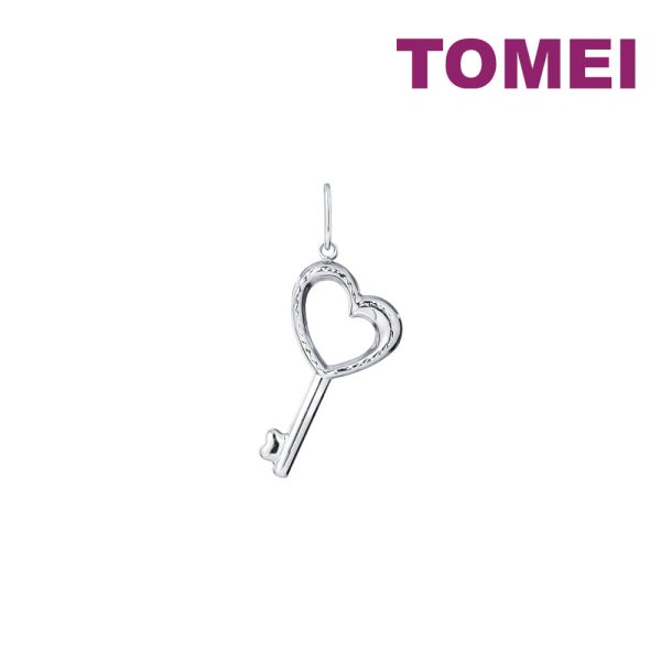 TOMEI Key Love Pendant, White Gold 750 Sale