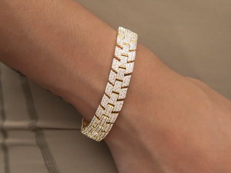 Diamond Spine Bracelet in Yellow Gold Online Hot Sale