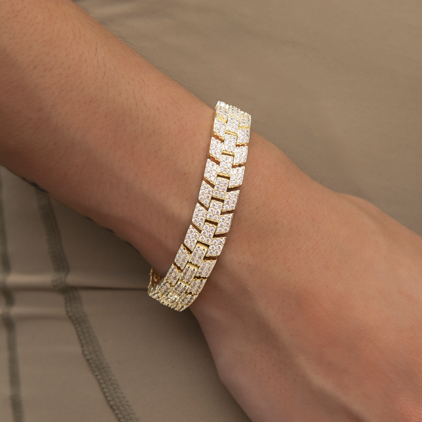 Diamond Spine Bracelet in Yellow Gold Online Hot Sale