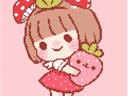 Strawberry Friend | Cross Stitch Conversion | Ready To Ship For Cheap