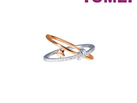 TOMEI Eternal Twine Collection Diamond Ring, White+Rose Gold 585 For Cheap