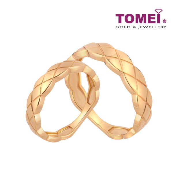 TOMEI Perfect Match Couple Rings, Yellow Gold 916 (XD-YG0800R 0801R-1C) For Cheap