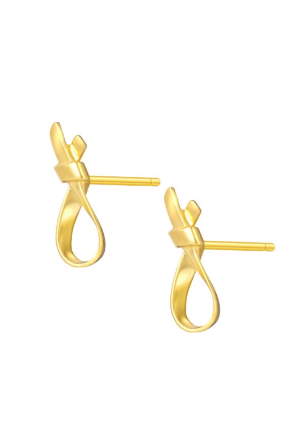 TOMEI Simply Knot Earrings, Yellow Gold 916 Online Hot Sale