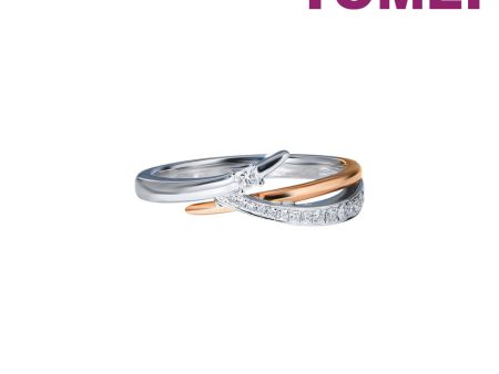 TOMEI Eternal Twine Collection Diamond Ring, White+Rose Gold 585 Online Hot Sale