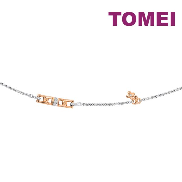 TOMEI Rosy Winter Collection Diamond Bracelet, White+Rose Gold 585 Online Hot Sale