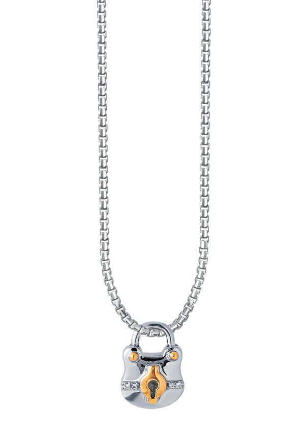 TOMEI Love Lock Collection Yellow Beary Pendant, White Gold 750 Cheap