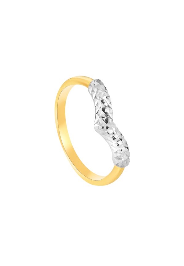 TOMEI Dual-Tone V Trending Ring, Yellow Gold 916 For Discount