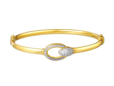 TOMEI Dual-Tone Buckle Bangle, Yellow Gold 916 For Cheap