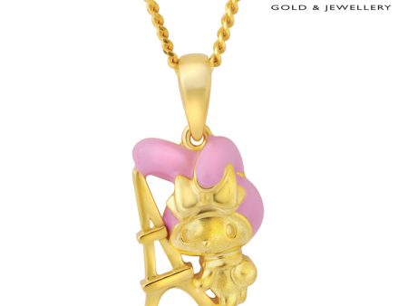 TOMEI My Melody with Parisienne Eiffel Joy Pendant, Yellow Gold 916 Discount