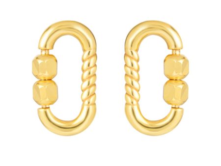 TOMEI Lusso Italia Long Loop Earrings With Beads, Yellow Gold 916 Online now