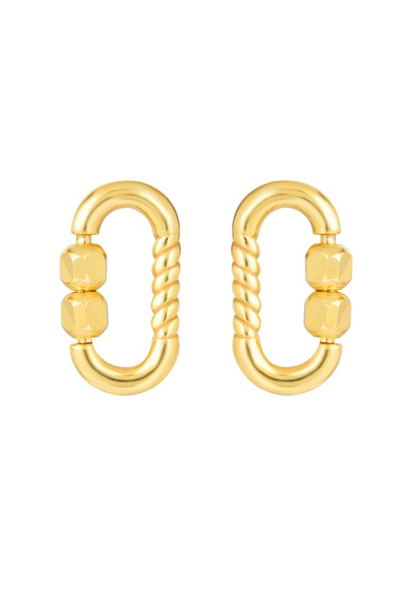 TOMEI Lusso Italia Long Loop Earrings With Beads, Yellow Gold 916 Online now