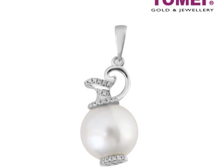 TOMEI Wishing Lamp Pendant, Diamond Pearl White Gold 750 (P6104) For Sale