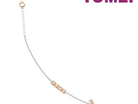 TOMEI Rosy Winter Collection Diamond Bracelet, White+Rose Gold 585 Online Hot Sale