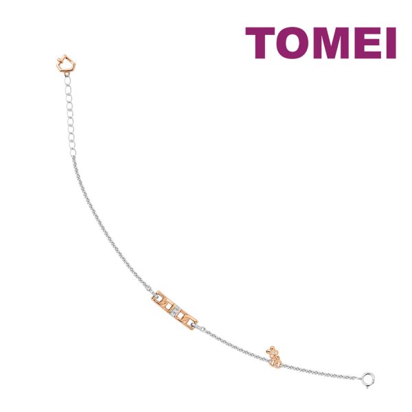 TOMEI Rosy Winter Collection Diamond Bracelet, White+Rose Gold 585 Online Hot Sale