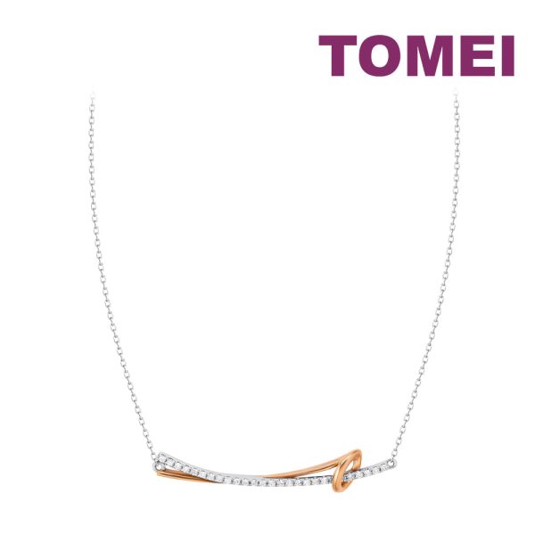 TOMEI Rosy Winter Collection Diamond Necklace, White+Rose Gold 585 Online Hot Sale